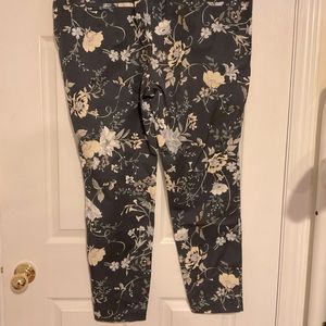 Blue floral trousers by old navy size 20